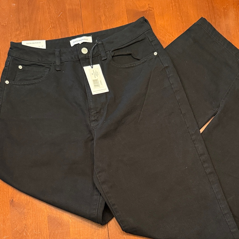 WeWoreWhat - Mom Slit Straight Jean in Black (NWT)